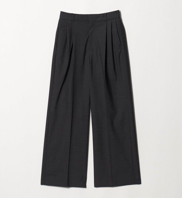 UNITED ARROWS「トロピカル ２タック ワイドパンツ」|スラックス|DK.GRAY