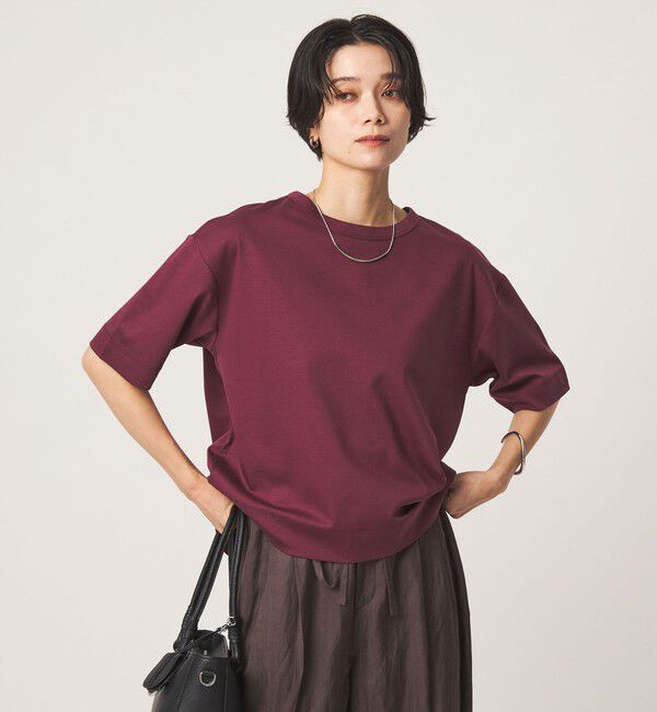 UNITED ARROWS green label relaxing「クロップド ポンチ Tシャツ 2」|Tシャツ・カットソー|WINE