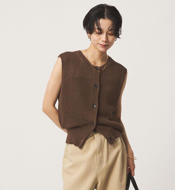 UNITED ARROWS green label relaxing「ニット ボタン ベスト」|ベスト・ジレ|MD.BROWN