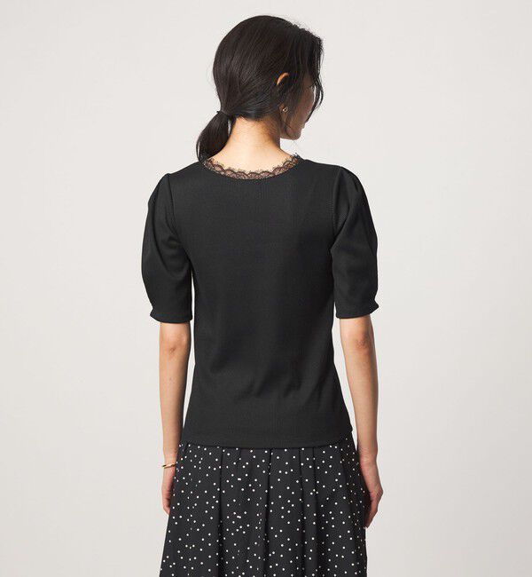 UNITED ARROWS green label relaxing「ブライトリブ レース 5分袖 プルオーバー カットソー」|Tシャツ・カットソー|
