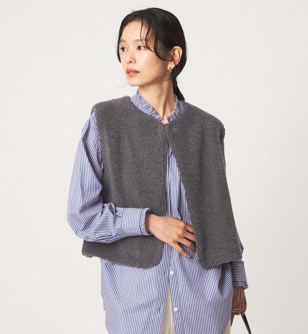 UNITED ARROWS green label relaxing「ボア ベスト」|ベスト・ジレ|DK.GRAY