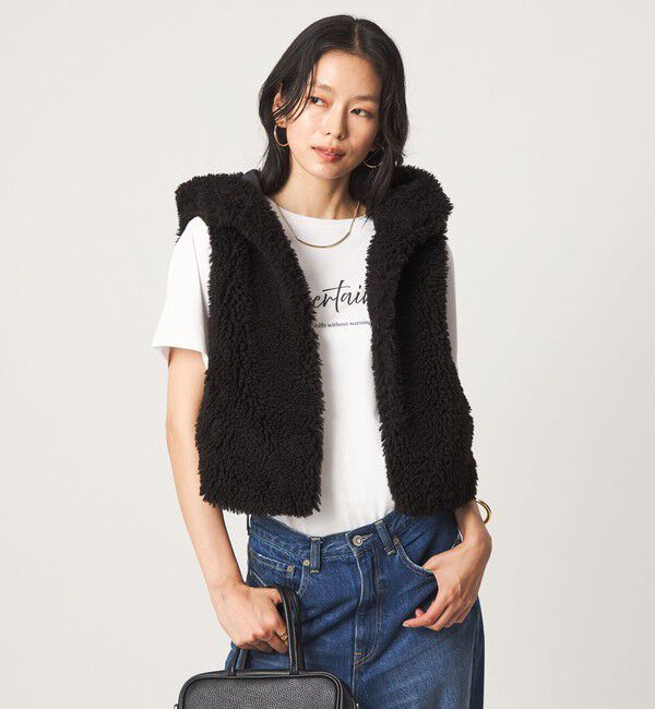 UNITED ARROWS green label relaxing「【別注】＜VINCENT PRADIER＞フェイクファー フード ベスト」|ベスト・ジレ|