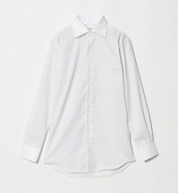 UNITED ARROWS green label relaxing「コットン ツイル ストライプ クレリック ワイドカラー ドレスシャツ -イージーアイロン-」|シャツ・ブラウス|