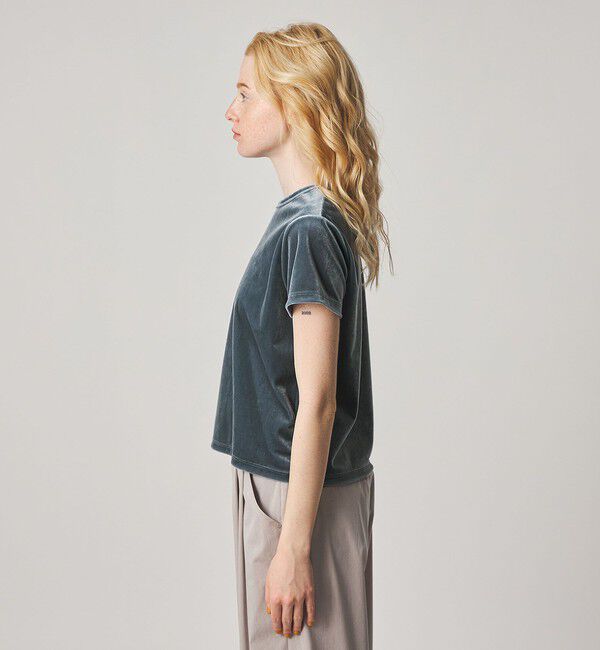 STEVEN ALAN「＜Steven Alan＞バック リボン ベロア Tシャツ」|Tシャツ・カットソー|