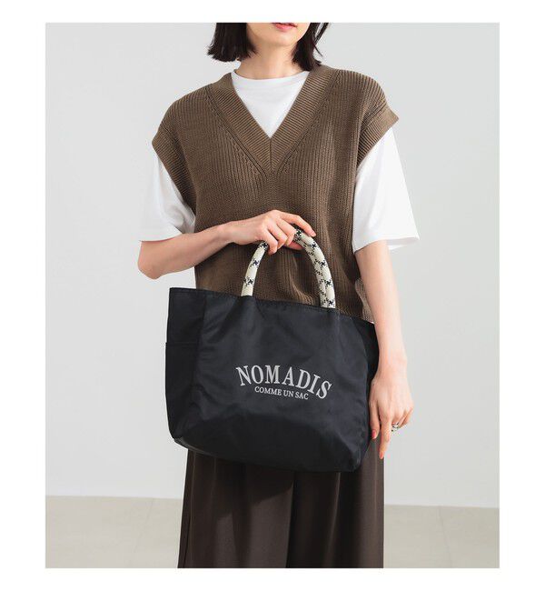 Demi-Luxe BEAMS 「NOMADIS / SAC2 WIDE ロゴ トートバッグ」|トートバッグ|別BLACK&times;GRAY