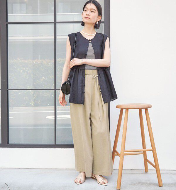 SHIPS for women「〈手洗い可能〉シルク混 シアー 2WAY ノースリーブ ブラウス」|シャツ・ブラウス|