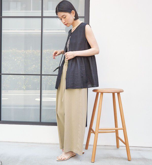 SHIPS for women「〈手洗い可能〉シルク混 シアー 2WAY ノースリーブ ブラウス」|シャツ・ブラウス|