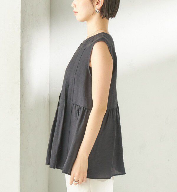 SHIPS for women「〈手洗い可能〉シルク混 シアー 2WAY ノースリーブ ブラウス」|シャツ・ブラウス|