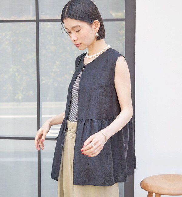 SHIPS for women「〈手洗い可能〉シルク混 シアー 2WAY ノースリーブ ブラウス」|シャツ・ブラウス|