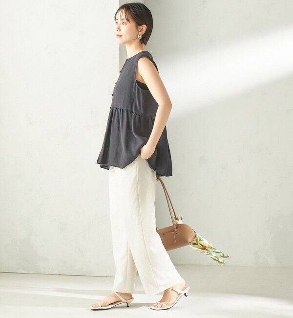 SHIPS for women「〈手洗い可能〉シルク混 シアー 2WAY ノースリーブ ブラウス」|シャツ・ブラウス|