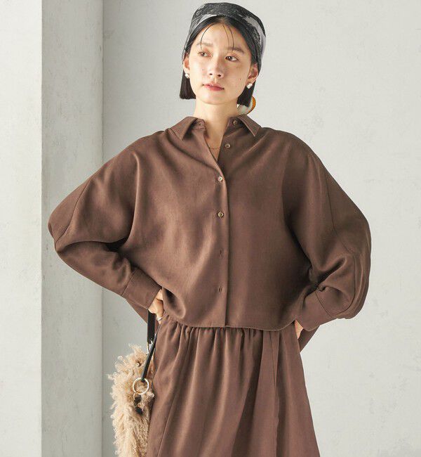 SHIPS for women「〈手洗い可能〉ポリエステル スエード シャツ 羽織」|シャツ・ブラウス|