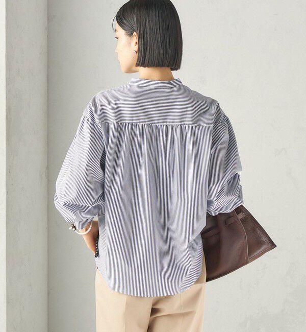 SHIPS for women「《予約》〈手洗い可能〉オックス ビブ フリル ブラウス」|シャツ・ブラウス|