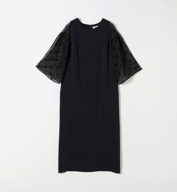 SHIPS any「《予約》SHIPS any:〈手洗い可能〉シアー ドット コンビ ワンピース ［NAVY BLUE］」|ワンピース|