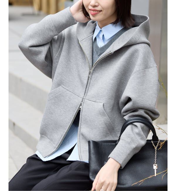 SLOBE IENA「《店舗・WEB限定カラー有り/シルバージップ/追加》ボリュームジップアップフーディー」|パーカー|