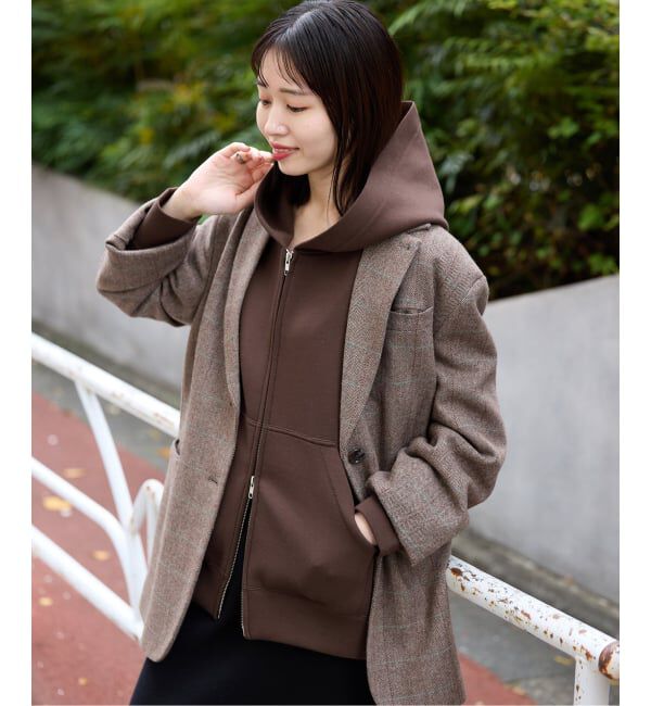 SLOBE IENA「《店舗・WEB限定カラー有り/シルバージップ/追加》ボリュームジップアップフーディー」|パーカー|