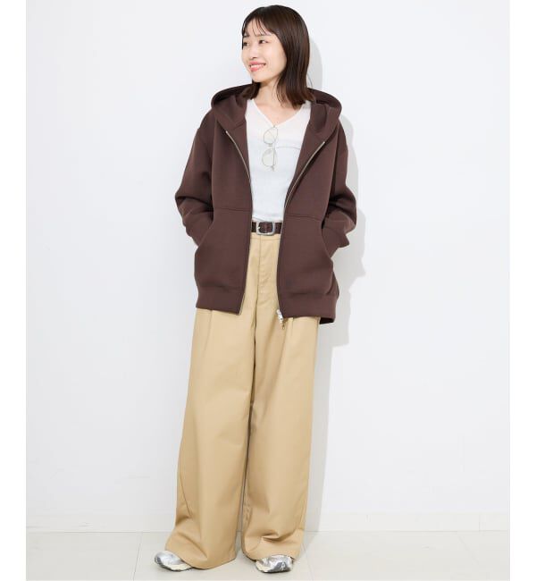 SLOBE IENA「《店舗・WEB限定カラー有り/シルバージップ/追加》ボリュームジップアップフーディー」|パーカー|