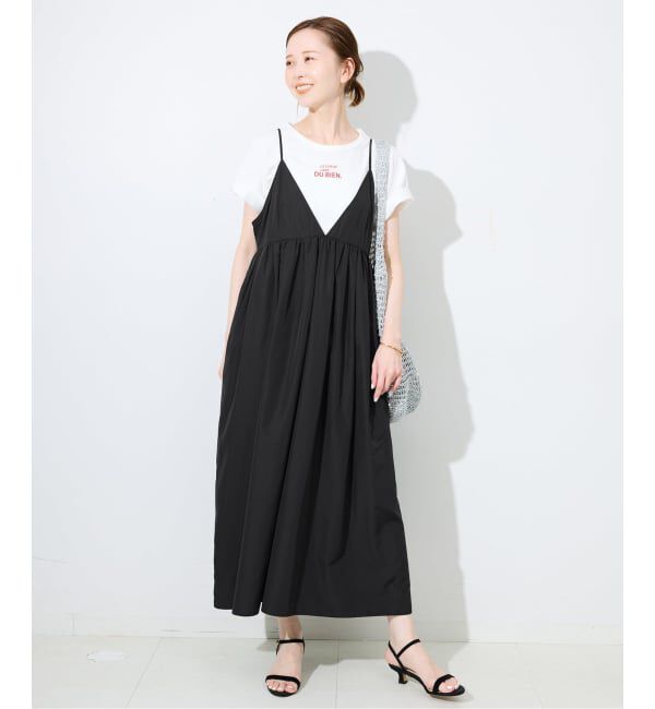 SLOBE IENA「《WEB限定/追加予約》タフタギャザーキャミワンピース」|ワンピース|