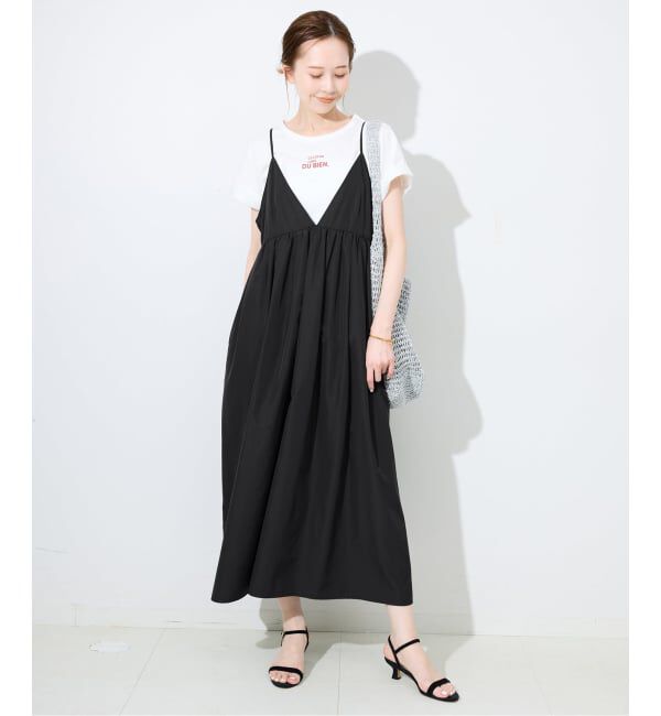 SLOBE IENA「《WEB限定/追加予約》タフタギャザーキャミワンピース」|ワンピース|