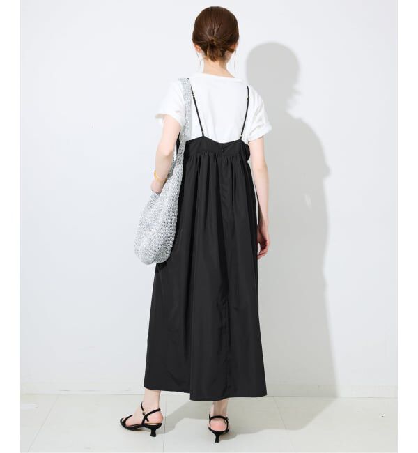 SLOBE IENA「《WEB限定/追加予約》タフタギャザーキャミワンピース」|ワンピース|