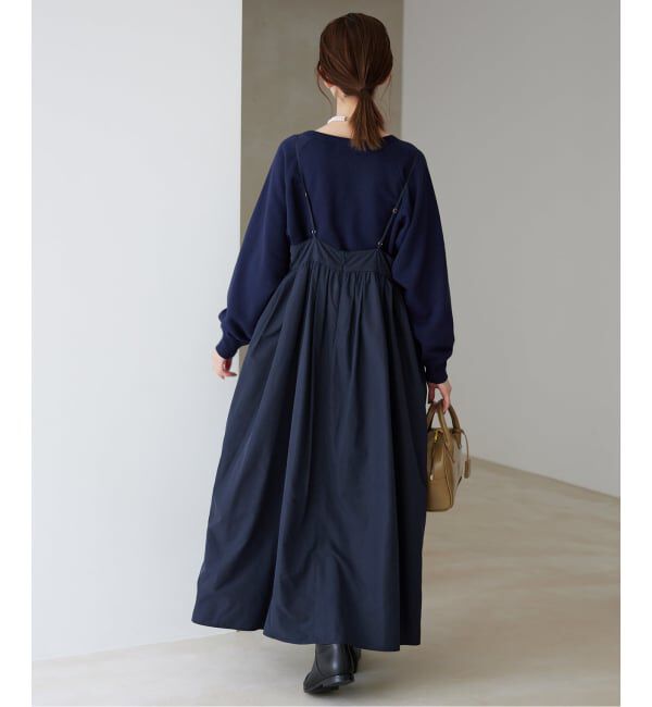 SLOBE IENA「《WEB限定/追加予約》タフタギャザーキャミワンピース」|ワンピース|