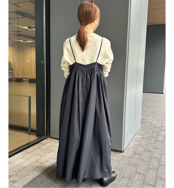 SLOBE IENA「《WEB限定/追加予約》タフタギャザーキャミワンピース」|ワンピース|