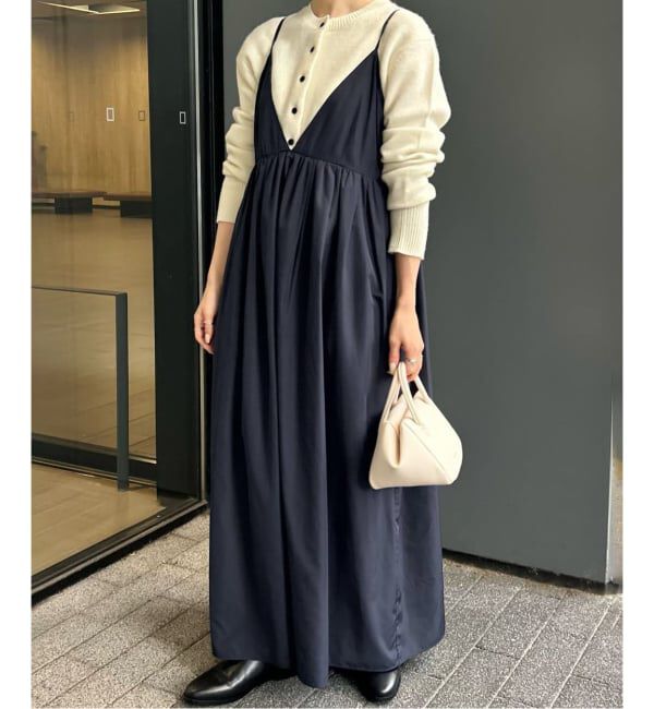 SLOBE IENA「《WEB限定/追加予約》タフタギャザーキャミワンピース」|ワンピース|