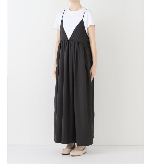 SLOBE IENA「《WEB限定/追加予約》タフタギャザーキャミワンピース」|ワンピース|