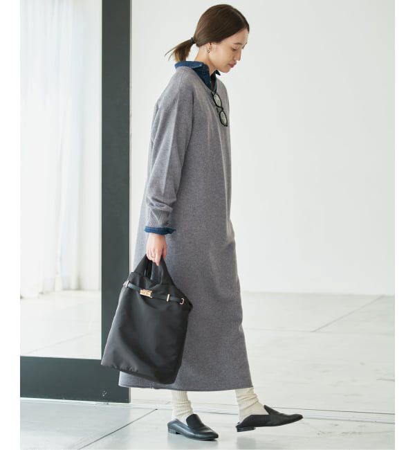 SLOBE IENA「《シリーズあり/予約》ウォッシャブルスムースニットワンピース」|ワンピース|