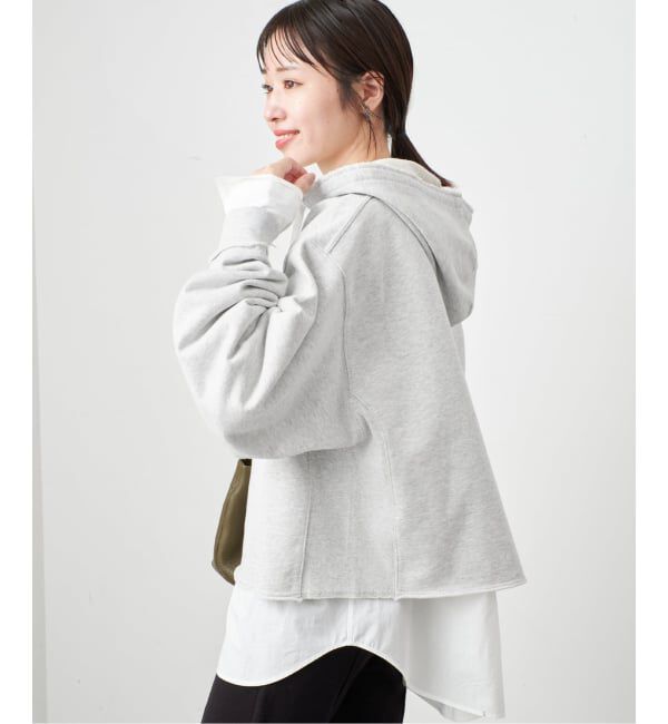 SLOBE IENA「《予約》ダメージ加工クロップドフーディー」|パーカー|