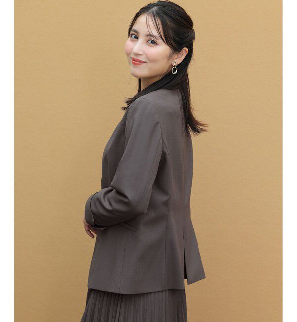 ANY SIS「【WEB・一部店舗限定】ウーステッドエステル カラーレスジャケット」|ノーカラージャケット|