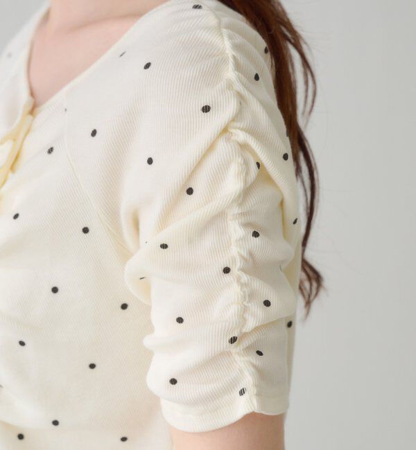  「ギャザーテレコ半袖カーディガン」|Tシャツ・カットソー|