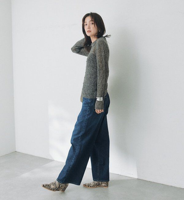  「メッシュパターンポロニット」|カーディガン|