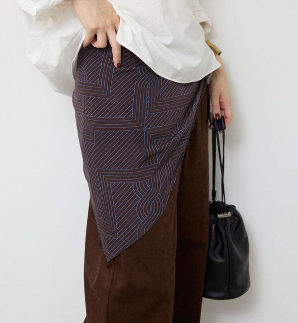  「マルチウェイスカーフ【giometric】」|バンダナ・スカーフ|ブラウン