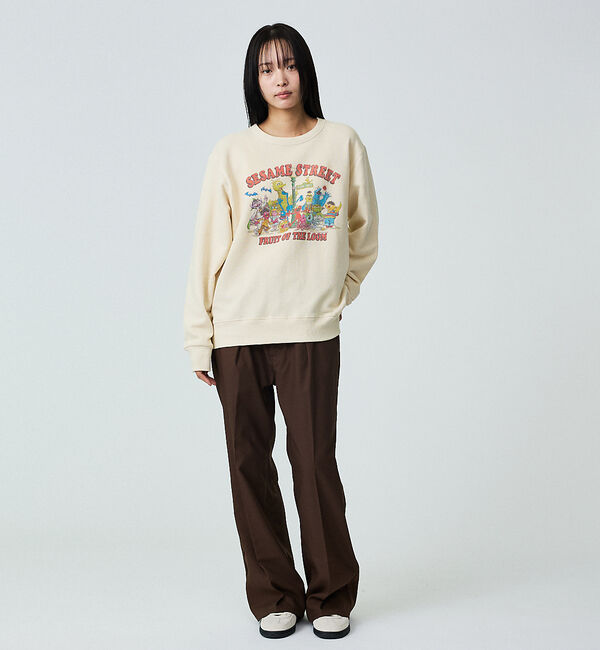 ABAHOUSE「【FRUIT OF THE LOOM】ロングスリーブ甘編み裏毛1/スウェット【W」|スウェット・ジャージ|