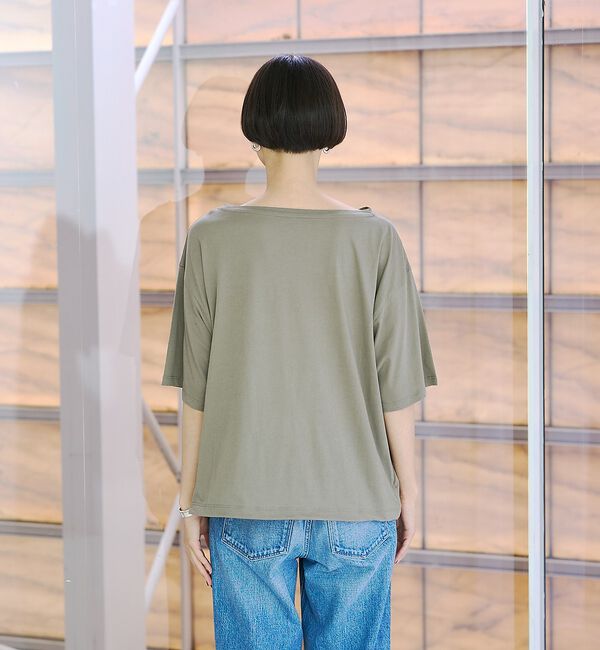 Rouge vif「ドローコードシアーロゴTシャツ / ボートネック」|Tシャツ・カットソー|