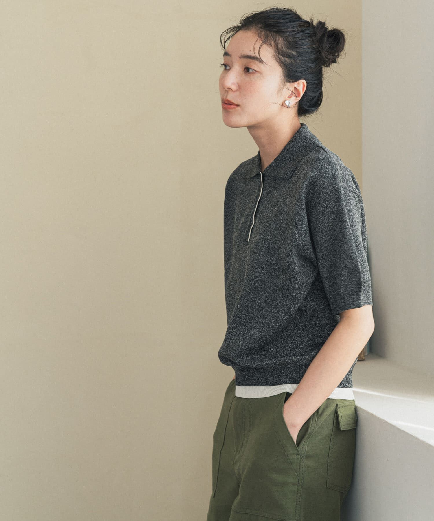 URBAN RESEARCH DOORS「『一部WEB限定カラー』配色ニットポロシャツ」|ポロシャツ|
