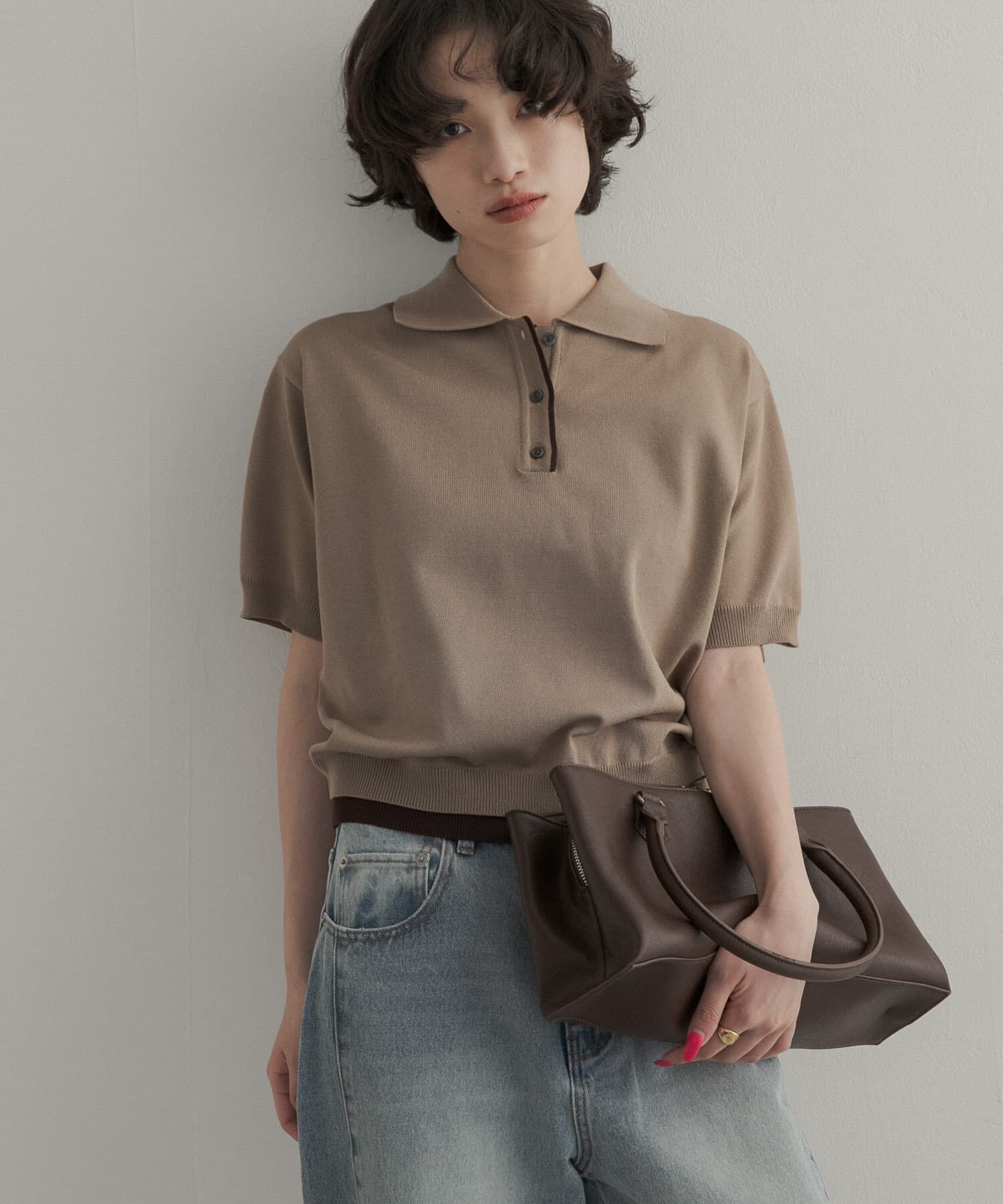 URBAN RESEARCH DOORS「『一部WEB限定カラー』配色ニットポロシャツ」|ポロシャツ|