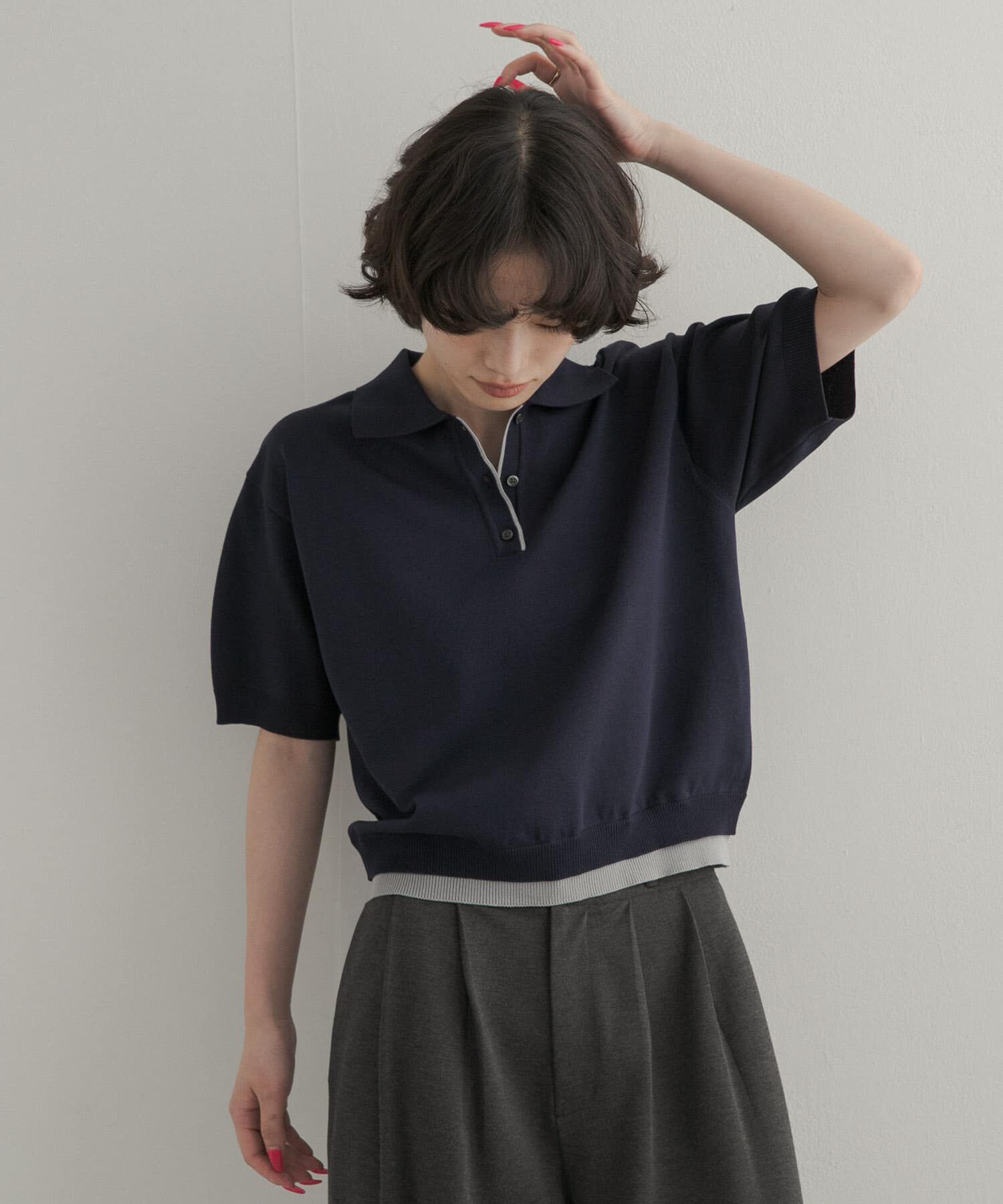 URBAN RESEARCH DOORS「『一部WEB限定カラー』配色ニットポロシャツ」|ポロシャツ|