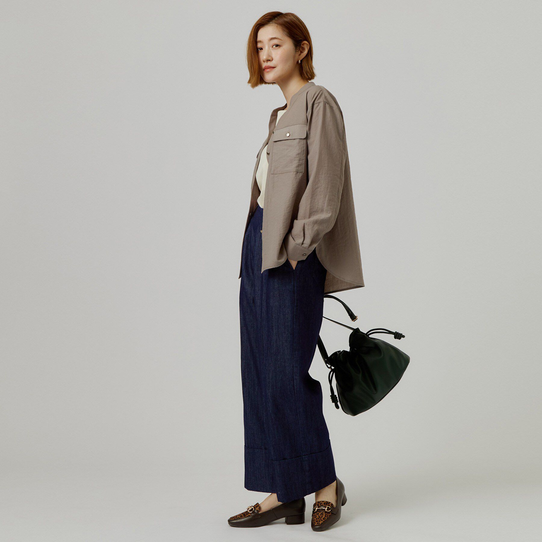 grove「ダブルヘムワイドデニムパンツ」|デニム|