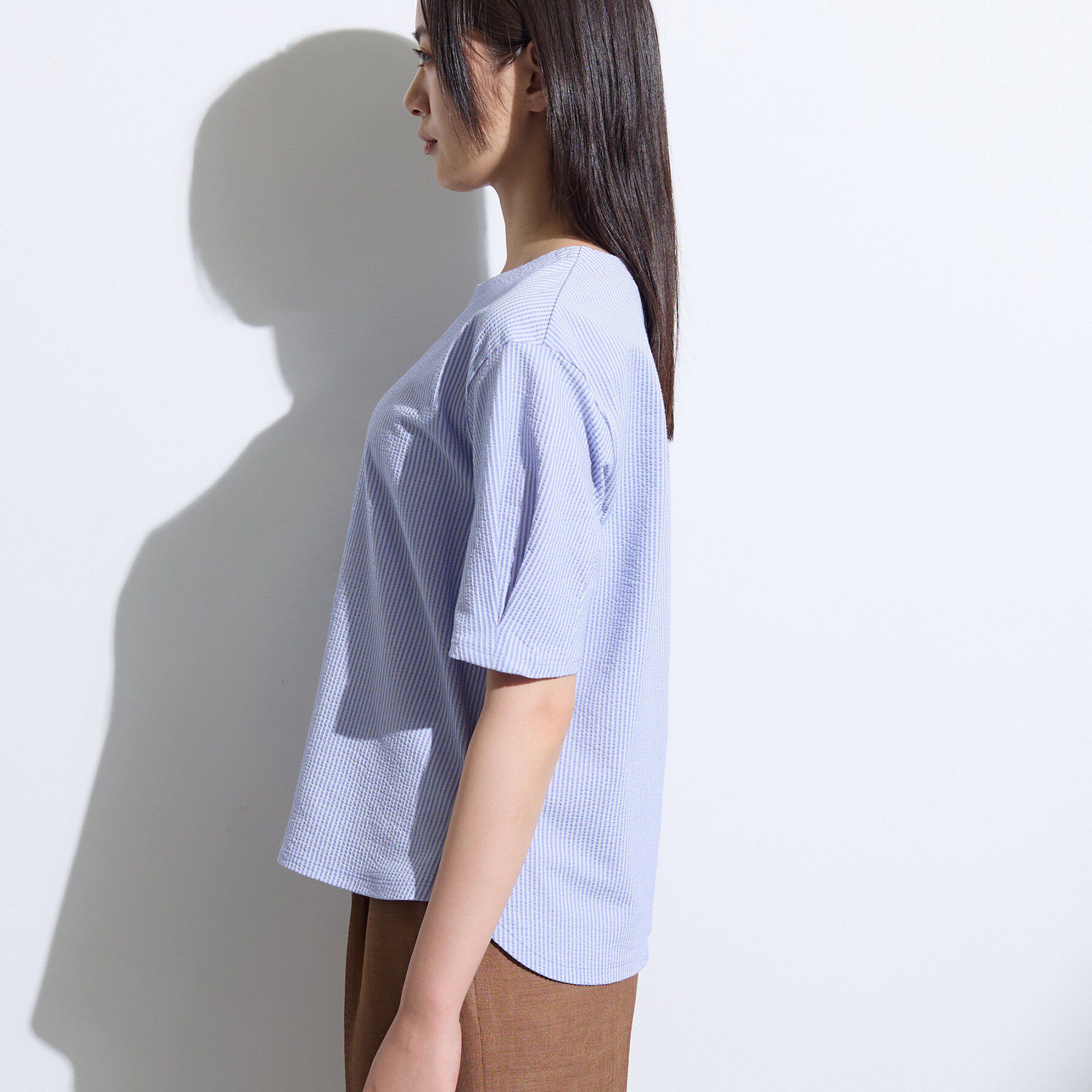 INDIVI「【洗える／凹凸素材】デザインTシャツ」|Tシャツ・カットソー|