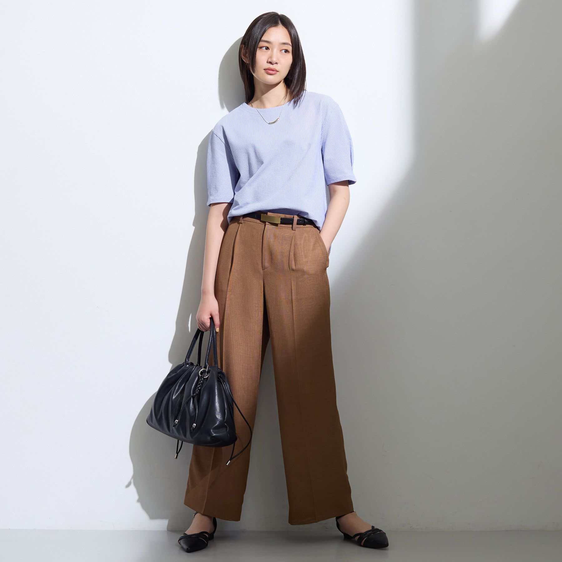 INDIVI「【洗える／凹凸素材】デザインTシャツ」|Tシャツ・カットソー|