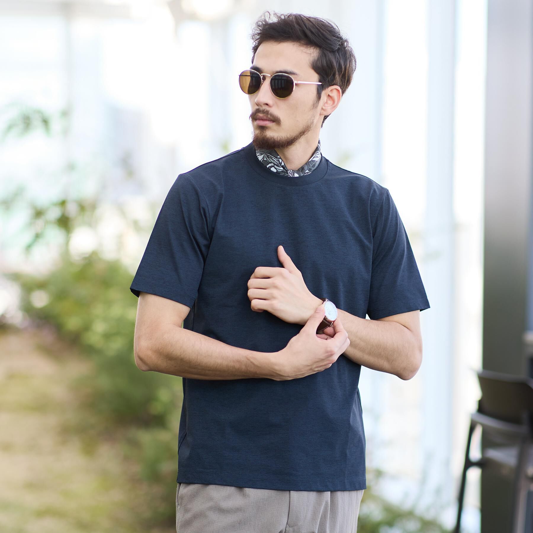 TAKEO KIKUCHI「【汗染み軽減/接触冷感】テーラード Tシャツ」|Tシャツ・カットソー|