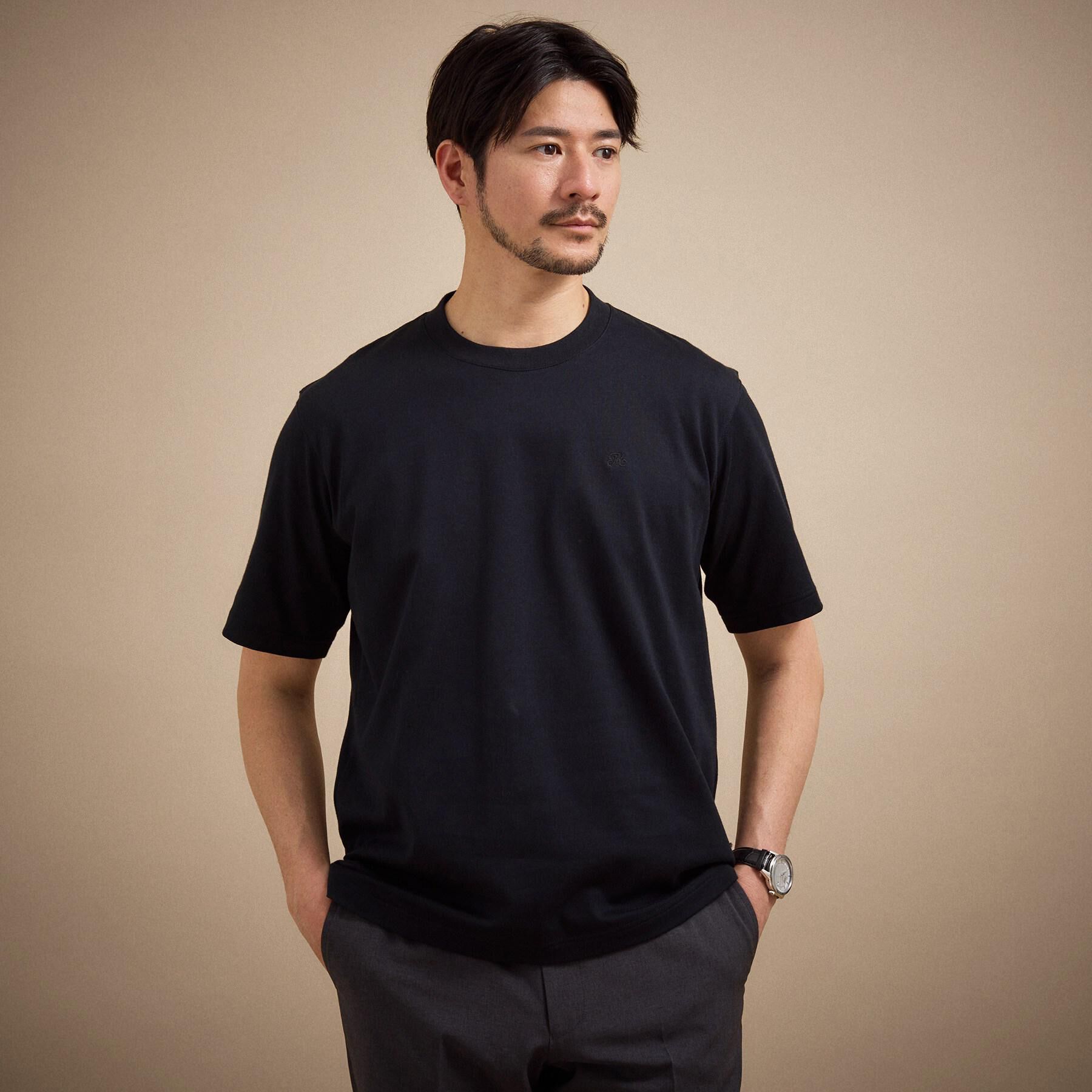 TAKEO KIKUCHI「【抗菌防臭】コットンテーラードTシャツ」|Tシャツ・カットソー|ブラック(019)