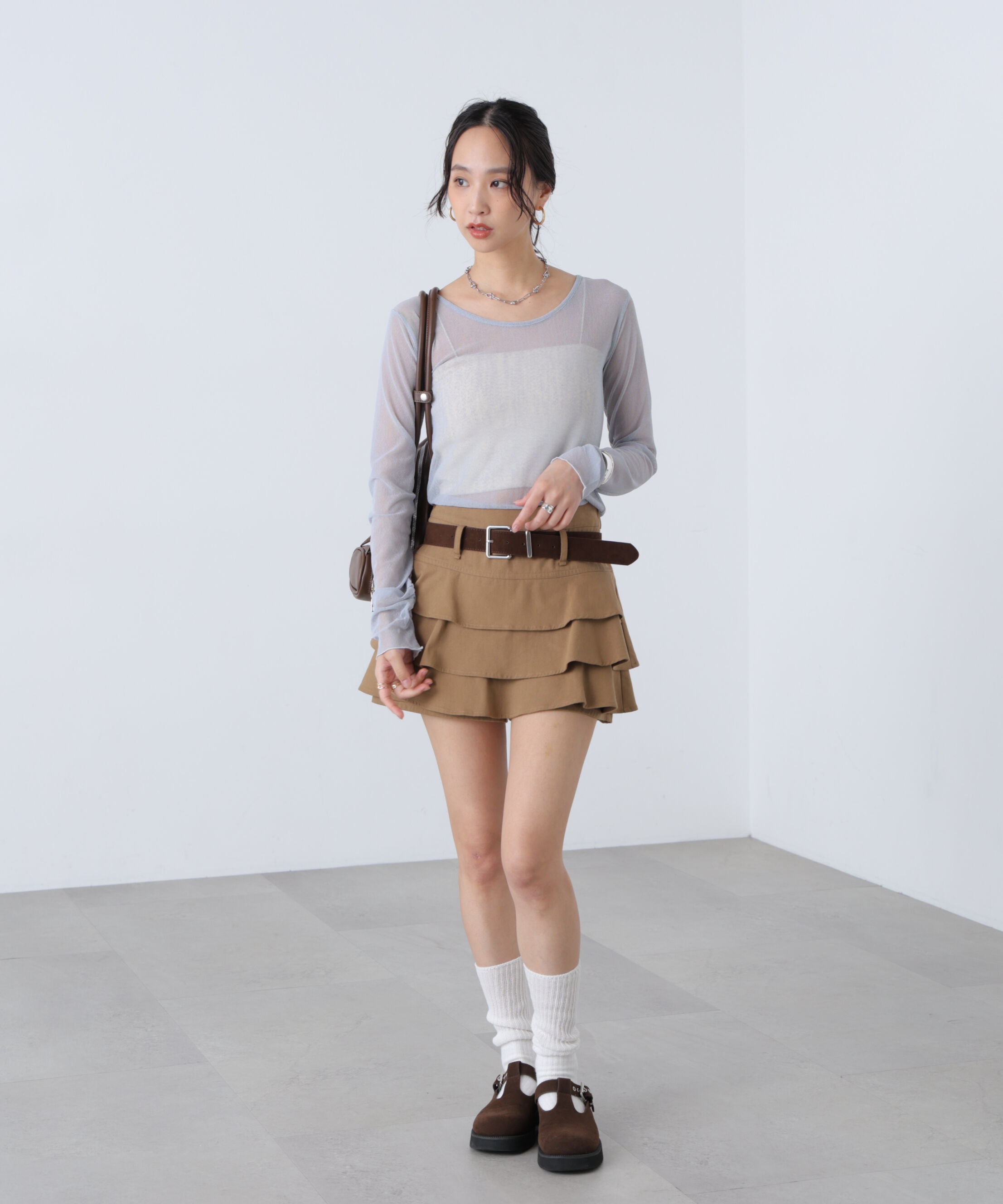  「フロッキードットチュールシアーカットソー」|Tシャツ・カットソー|