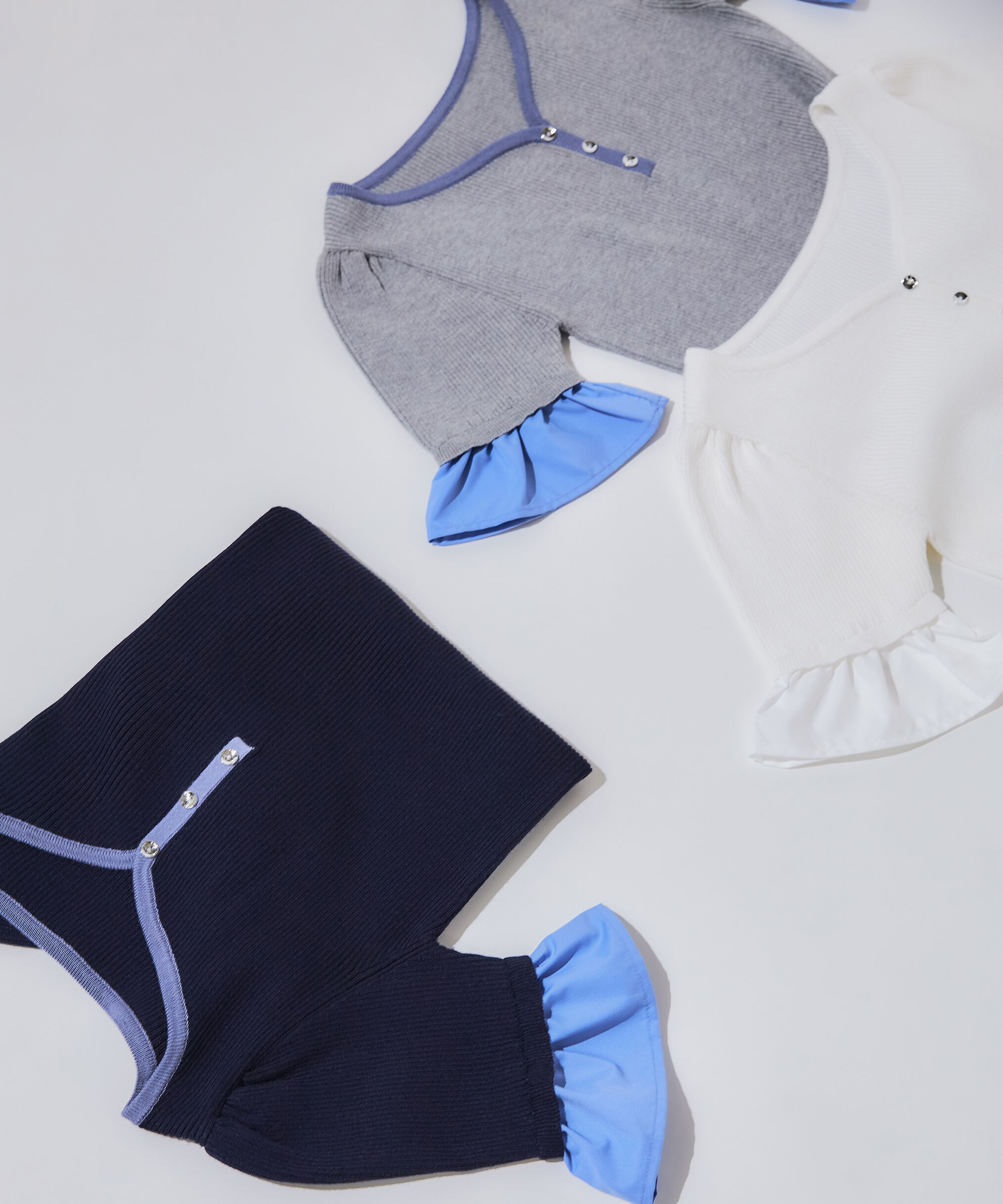 PROPORTION BODY DRESSING「異素材ハーフスリーブニット」|ニット・セーター|トップグレー 1