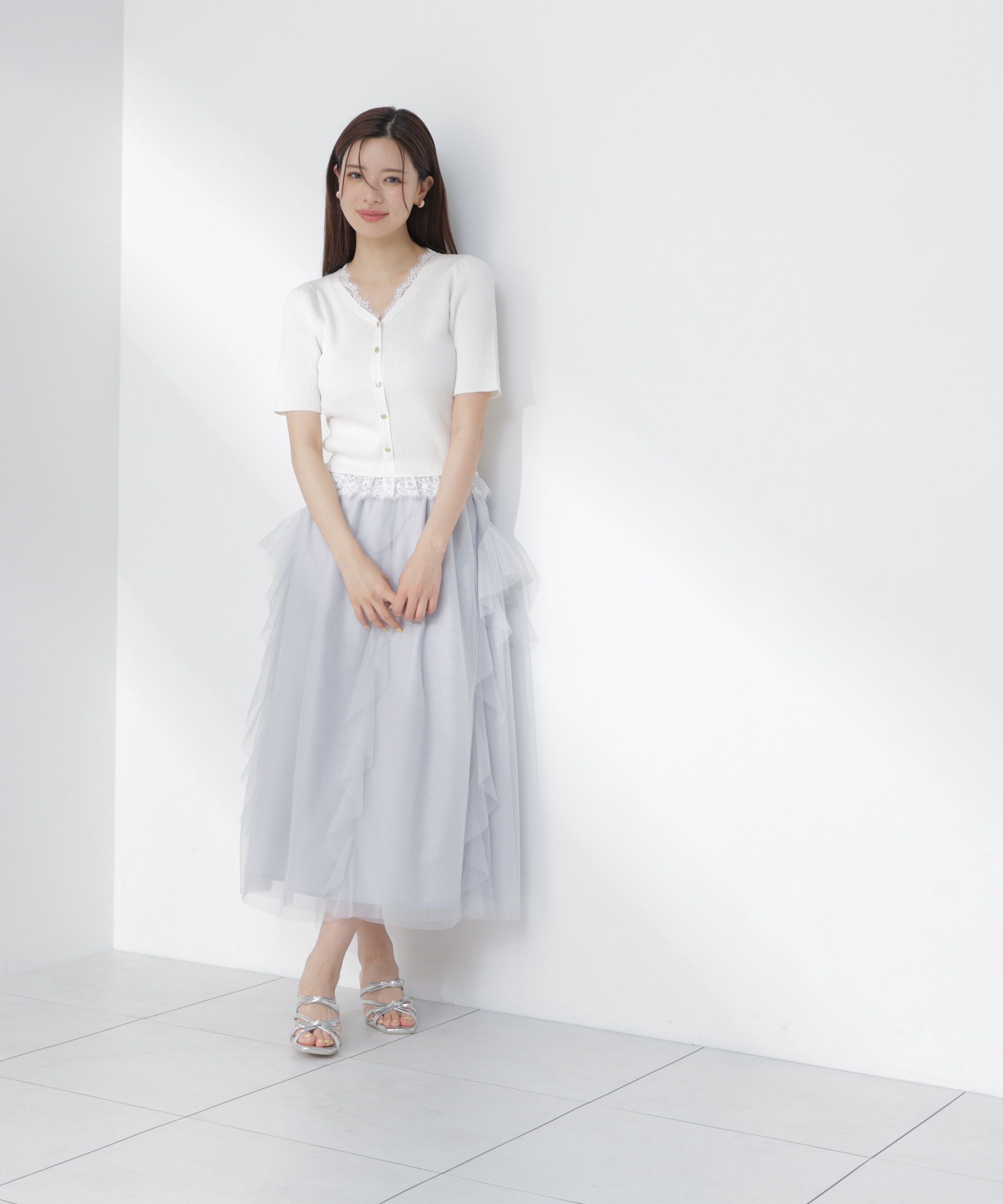 PROPORTION BODY DRESSING「レースレイヤード風リブニット」|ニット・セーター|