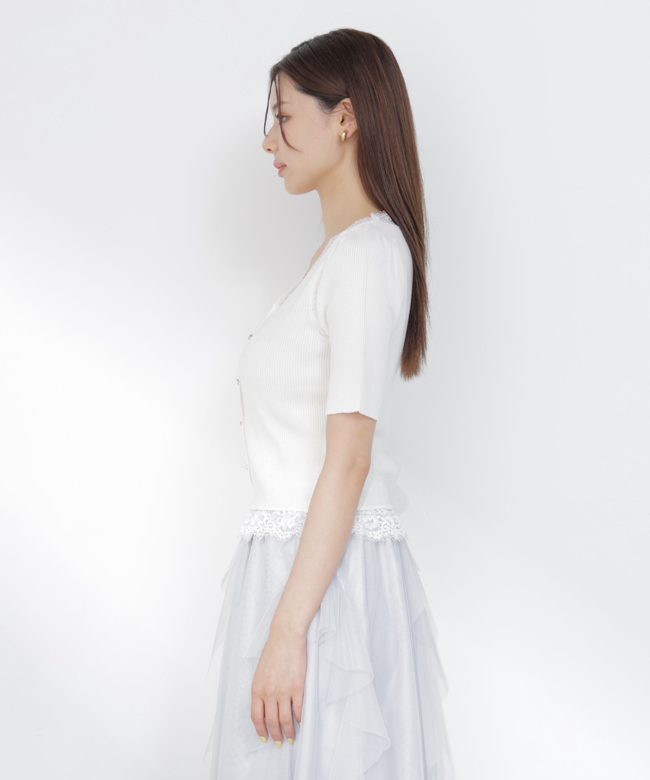 PROPORTION BODY DRESSING「レースレイヤード風リブニット」|ニット・セーター|
