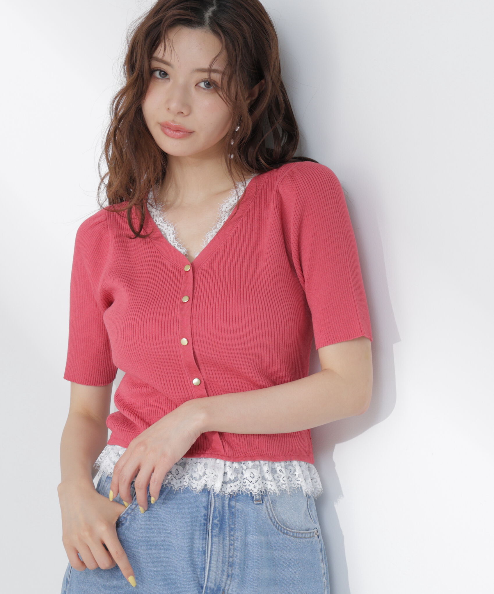 PROPORTION BODY DRESSING「レースレイヤード風リブニット」|ニット・セーター|