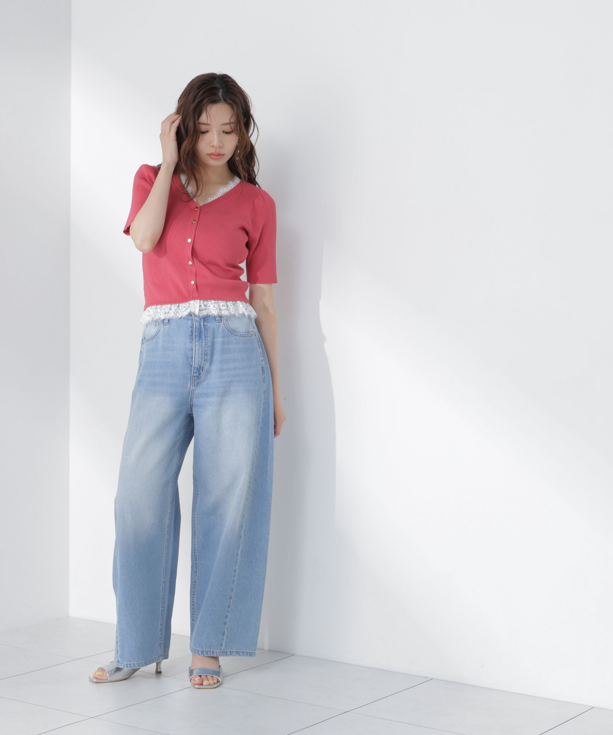 PROPORTION BODY DRESSING「レースレイヤード風リブニット」|ニット・セーター|