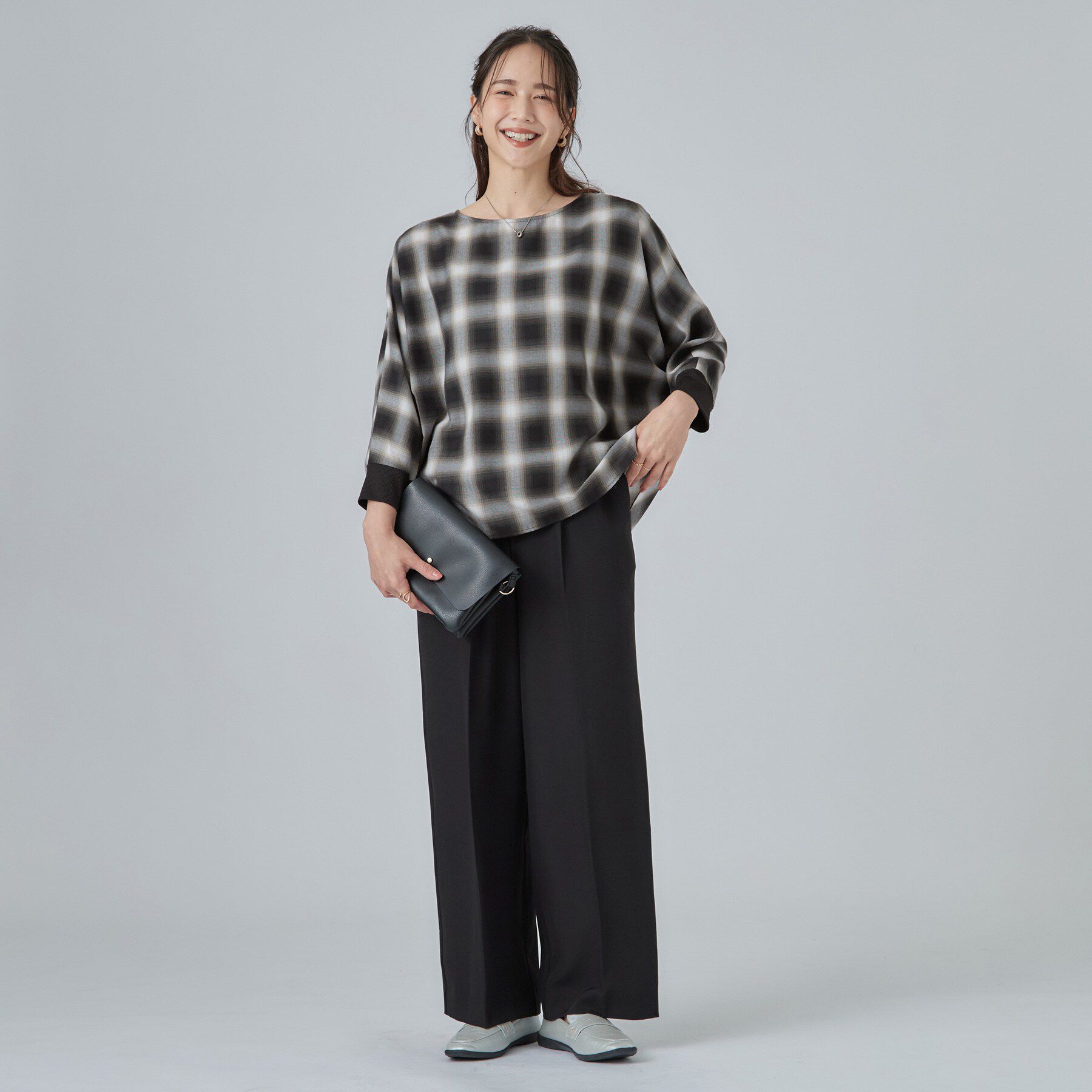 SHOO･LA･RUE「【着丈選べる/洗濯後しわになりにくい】インせず着られる ドルマンブラウス」|シャツ・ブラウス|